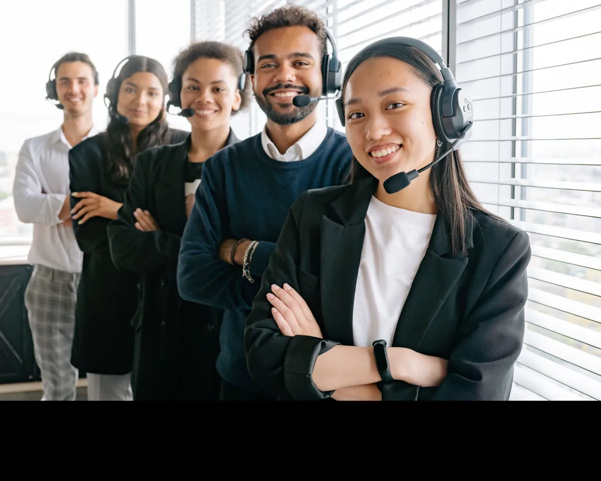 RBB recruiting team on headsets